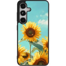 Coque Samsung Galaxy S25 - Silicone rigide noir Sunflowers Summer 2026