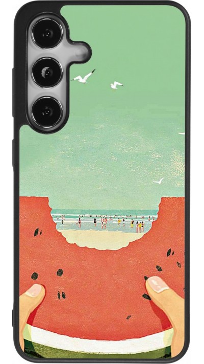 Coque Samsung Galaxy S25 - Silicone rigide noir Views through a watermelon Summer 2026