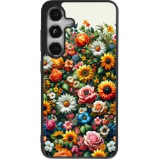 Coque Samsung Galaxy S25 - Silicone rigide noir Summer Floral Pattern