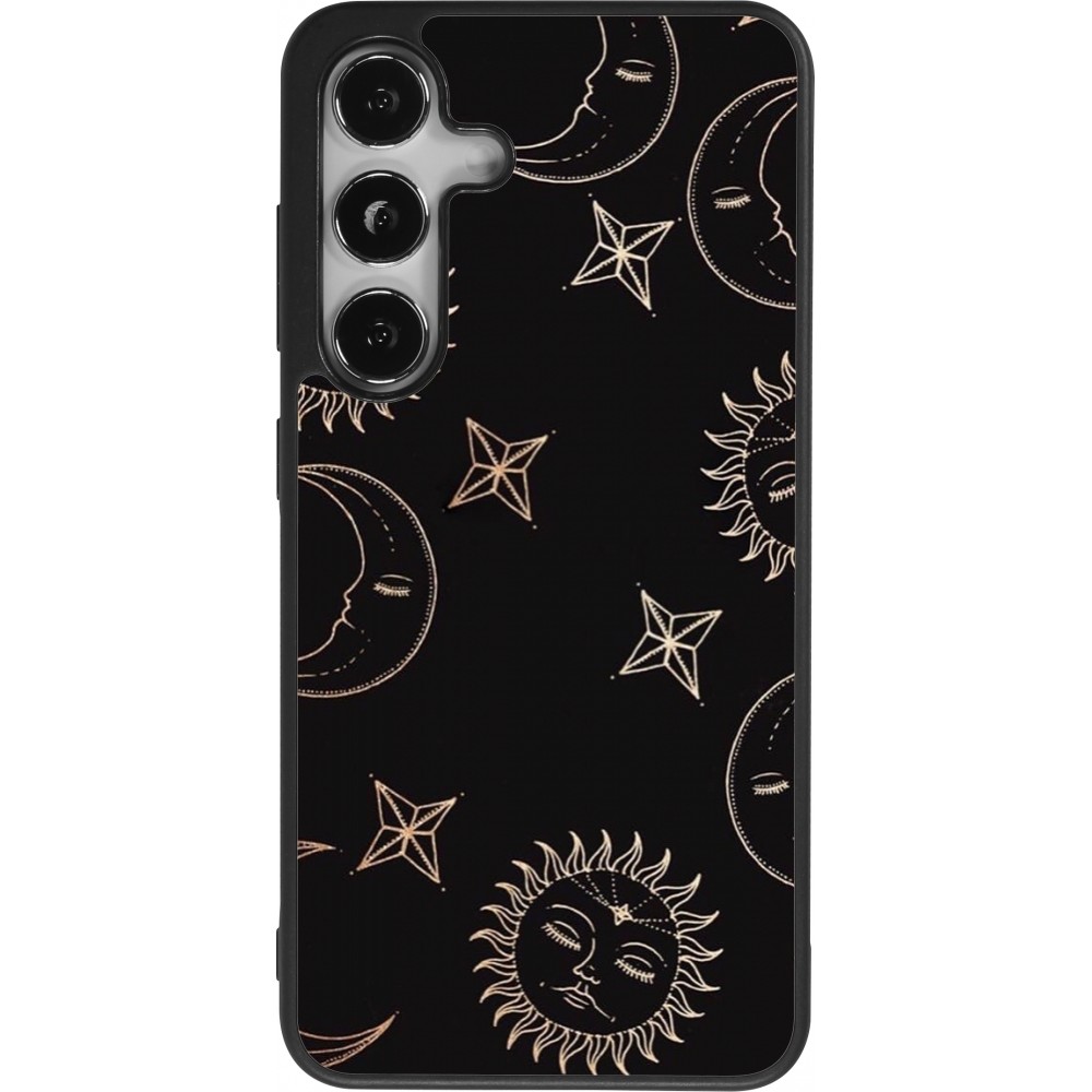 Samsung Galaxy S25 Case Hülle - Silikon schwarz Suns and Moons