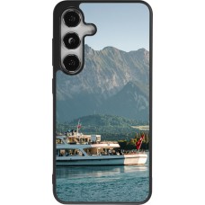 Samsung Galaxy S25 Case Hülle - Silikon schwarz  Nationalfeiertag Schweiz Bateau Leman