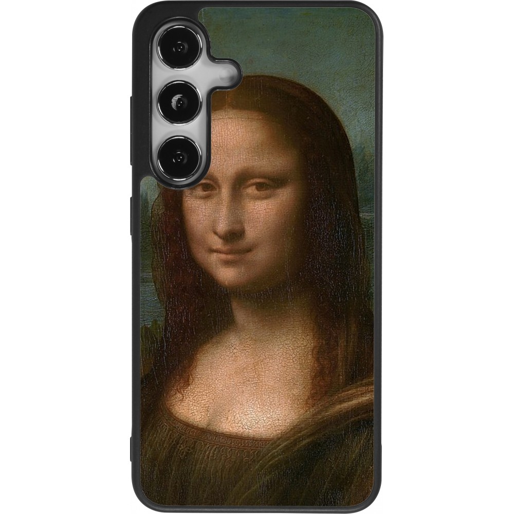 Coque Samsung Galaxy S25 - Silicone rigide noir Tableau art - La Joconde - Léonard de Vinci