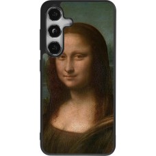 Coque Samsung Galaxy S25 - Silicone rigide noir Tableau art - La Joconde - Léonard de Vinci