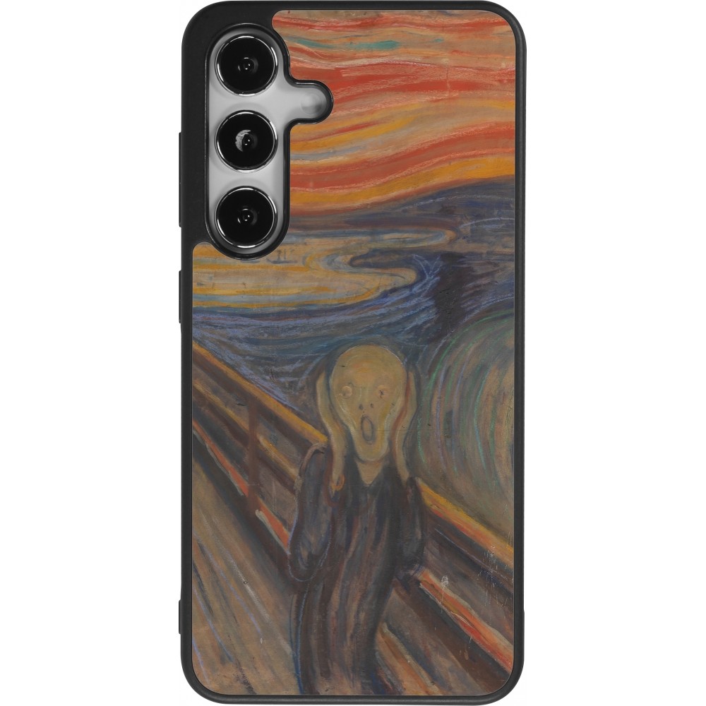 Coque Samsung Galaxy S25 - Silicone rigide noir Tableau art - Le Cri - Edvard Munch