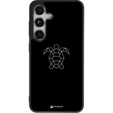 Coque Samsung Galaxy S25 - Silicone rigide noir Turtles lines on black
