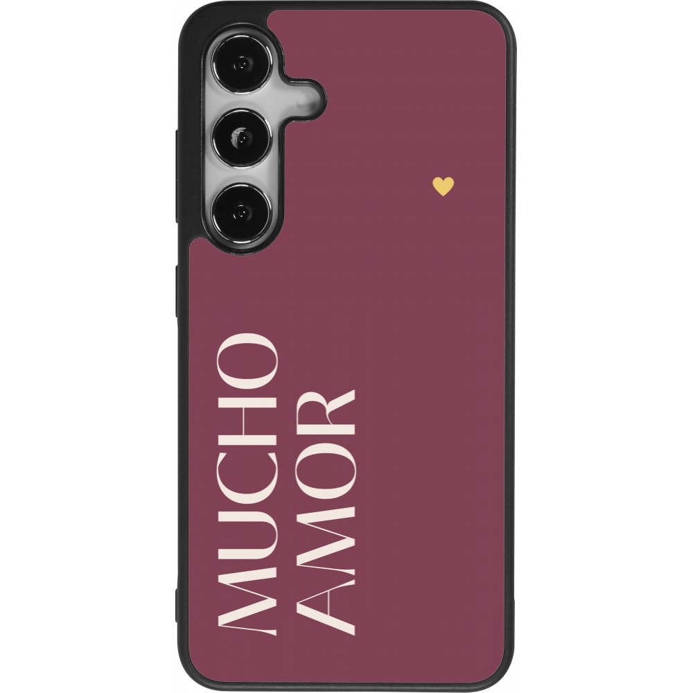 Samsung Galaxy S25 Case Hülle - Silikon schwarz Valentine 2024 mucho amor rosado
