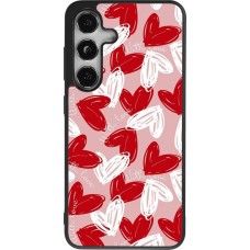 Coque Samsung Galaxy S25 - Silicone rigide noir Valentine 2024 with love heart