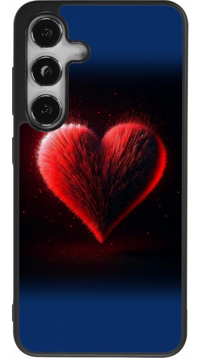 Samsung Galaxy S25 Case Hülle - Silikon schwarz Valentin 2025 rotes Herz
