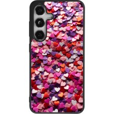 Coque Samsung Galaxy S25 - Silicone rigide noir Valentine 2025 Confetti