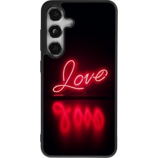 Samsung Galaxy S25 Case Hülle - Silikon schwarz Valentine 2025 Neon Liebe