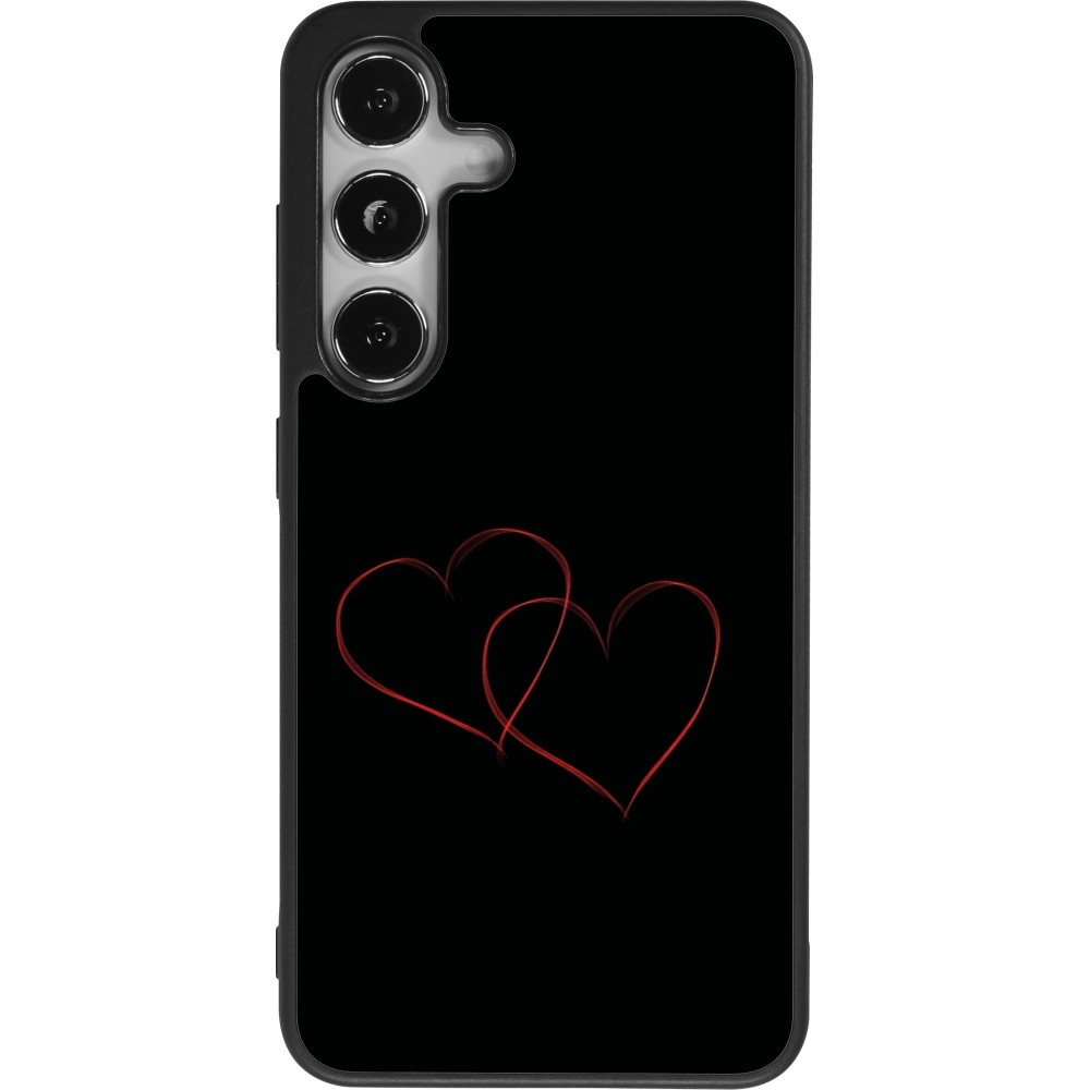 Samsung Galaxy S25 Case Hülle - Silikon schwarz Valentine 2023 attached heart