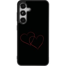 Samsung Galaxy S25 Case Hülle - Silikon schwarz Valentine 2023 attached heart