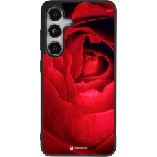 Coque Samsung Galaxy S25 - Silicone rigide noir Valentine 2022 Rose