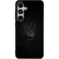 Coque Samsung Galaxy S25 - Silicone rigide noir Valentine 2023 hands forever