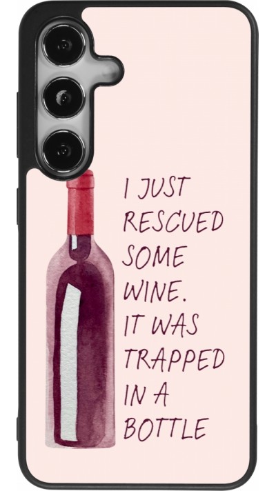 Samsung Galaxy S25 Case Hülle - Silikon schwarz I just rescued some wine