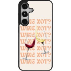Coque Samsung Galaxy S25 - Silicone rigide noir Wine not