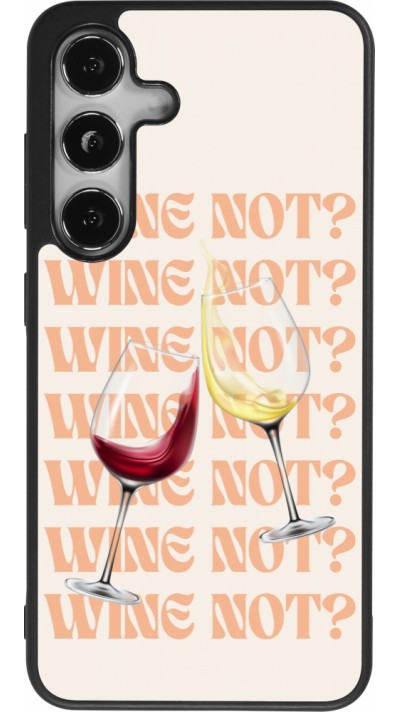 Coque Samsung Galaxy S25 - Silicone rigide noir Wine not