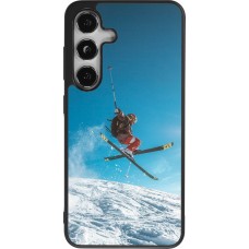 Coque Samsung Galaxy S25 - Silicone rigide noir Winter 22 Ski Jump