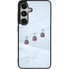 Coque Samsung Galaxy S25 - Silicone rigide noir Winter 22 ski lift