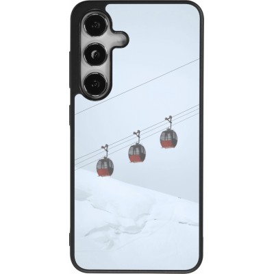 Coque Samsung Galaxy S25 - Silicone rigide noir Winter 22 ski lift