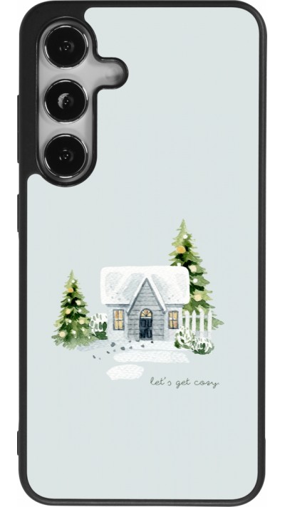 Coque Samsung Galaxy S25 - Silicone rigide noir Winter 25 Cosy House