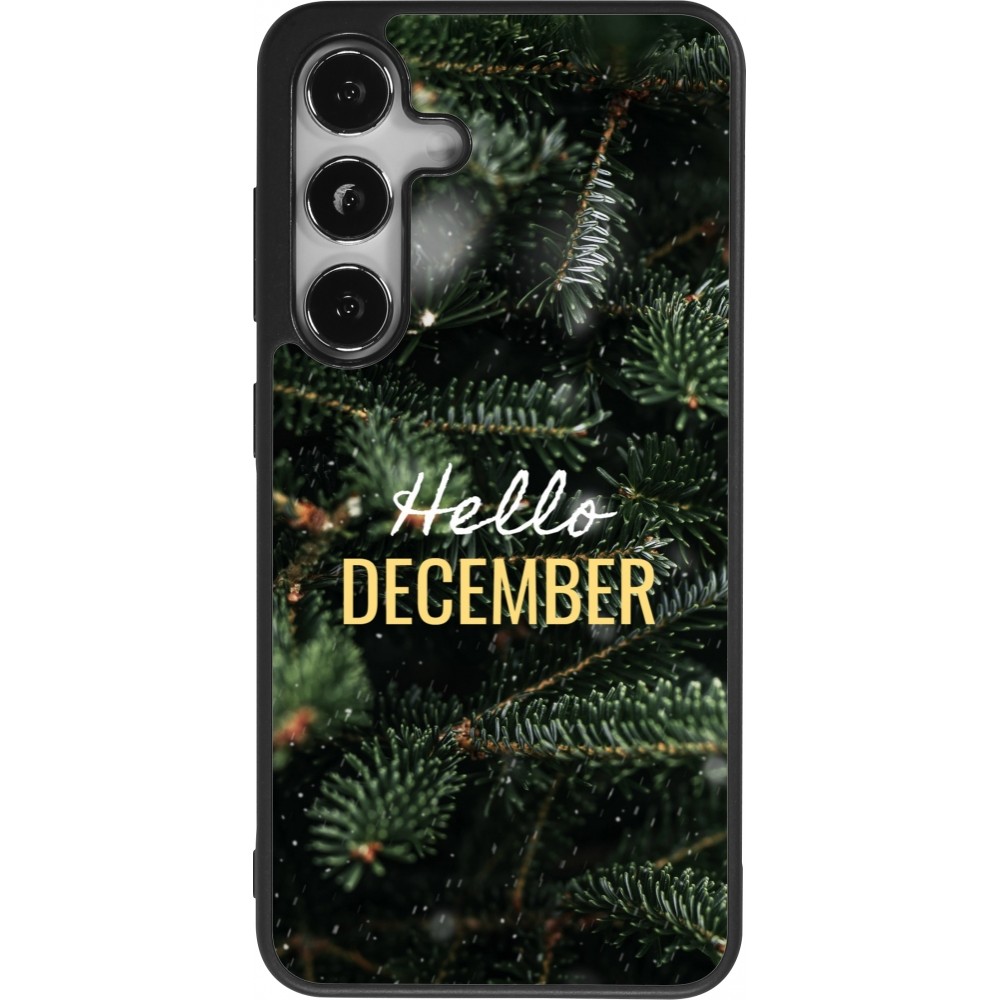 Coque Samsung Galaxy S25 - Silicone rigide noir Winter 25 Winter hello december