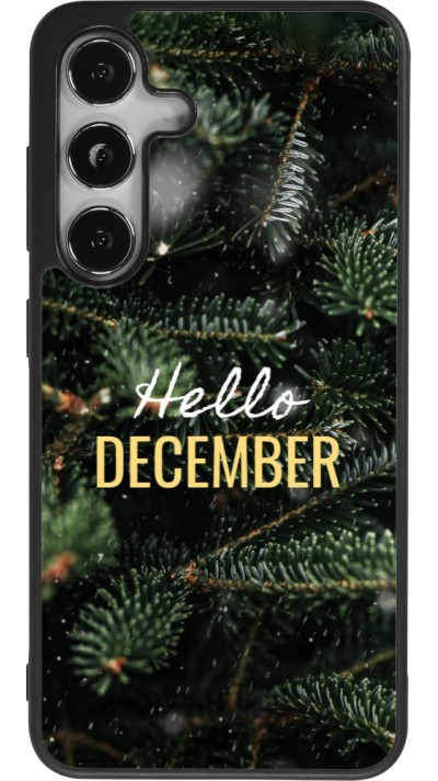 Coque Samsung Galaxy S25 - Silicone rigide noir Winter 25 Winter hello december
