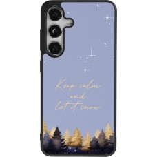 Coque Samsung Galaxy S25 - Silicone rigide noir Winter 25 Winter illustration of trees