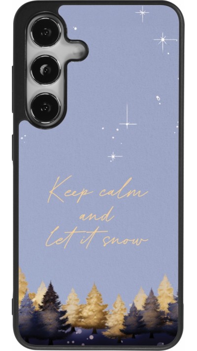 Coque Samsung Galaxy S25 - Silicone rigide noir Winter 25 Winter illustration of trees