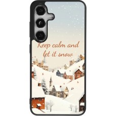Coque Samsung Galaxy S25 - Silicone rigide noir Winter 25 Winter Keep calm and let it snow