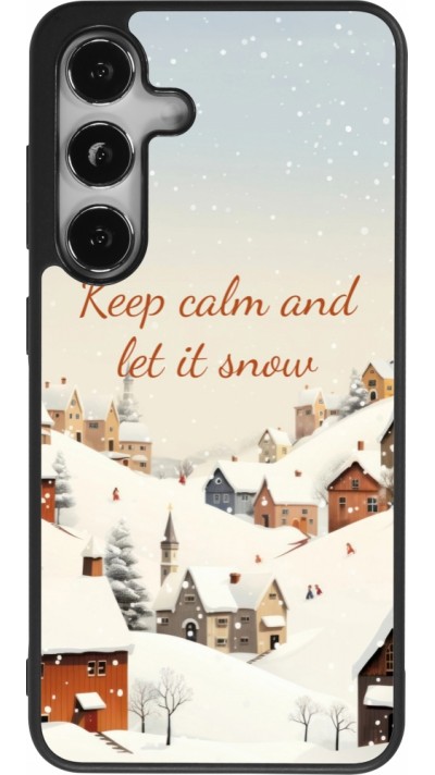 Coque Samsung Galaxy S25 - Silicone rigide noir Winter 25 Winter Keep calm and let it snow