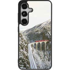 Coque Samsung Galaxy S25 - Silicone rigide noir Winter 25 Winter polar express