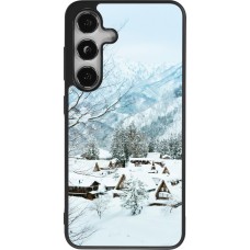 Coque Samsung Galaxy S25 - Silicone rigide noir Winter 25 Winter snowy landscape