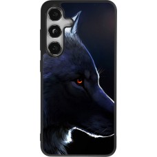 Coque Samsung Galaxy S25 - Silicone rigide noir Wolf Shape
