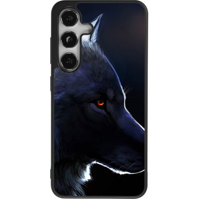 Coque Samsung Galaxy S25 - Silicone rigide noir Wolf Shape
