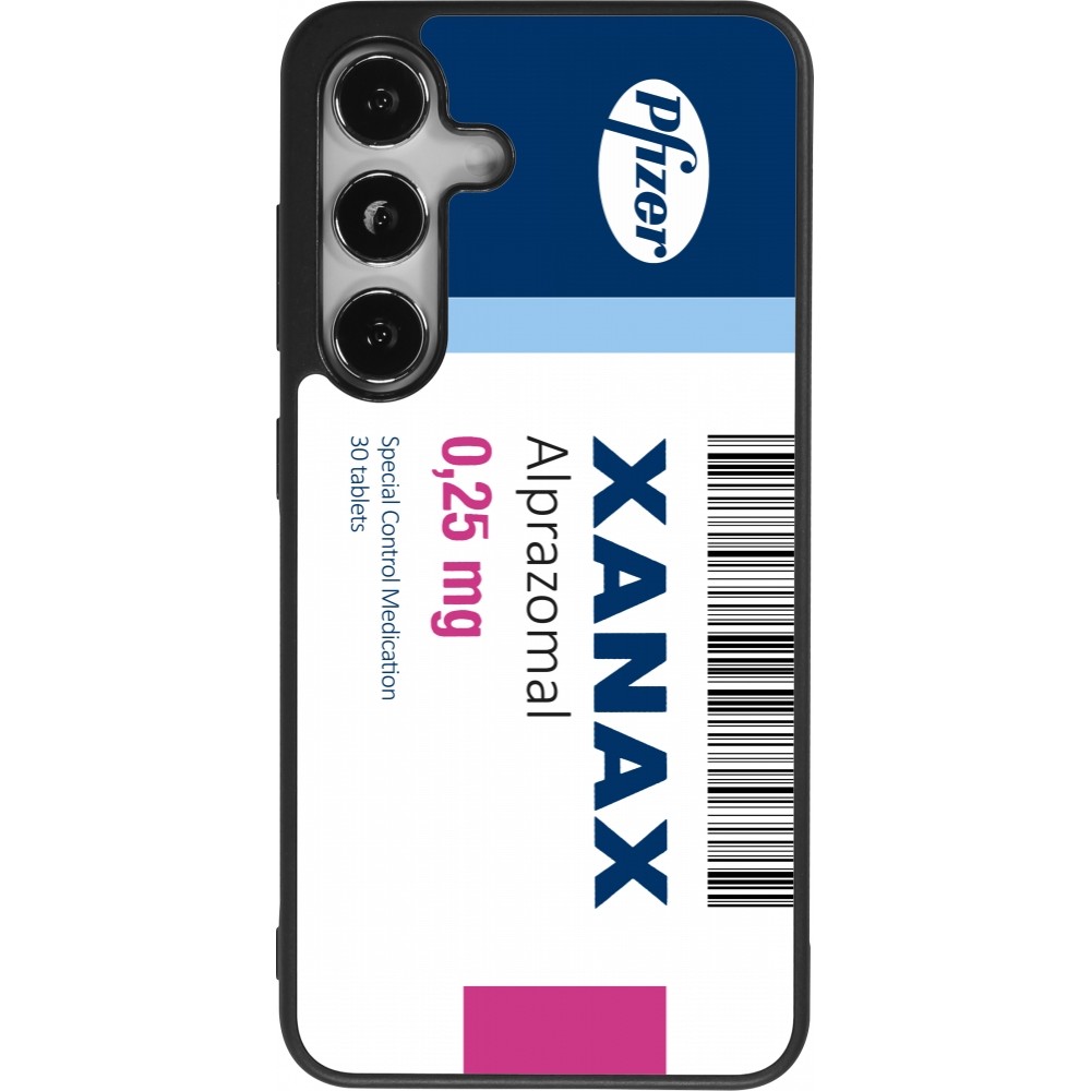 Coque Samsung Galaxy S25 - Silicone rigide noir Xanax Alprazolam 2025