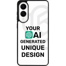 Coque Samsung Galaxy S25 Edge - Silicone rigide noir Unique au monde générée par intelligence artificielle (AI) avec vos idées