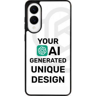 Coque Samsung Galaxy S25 Edge - Silicone rigide noir Unique au monde générée par intelligence artificielle (AI) avec vos idées