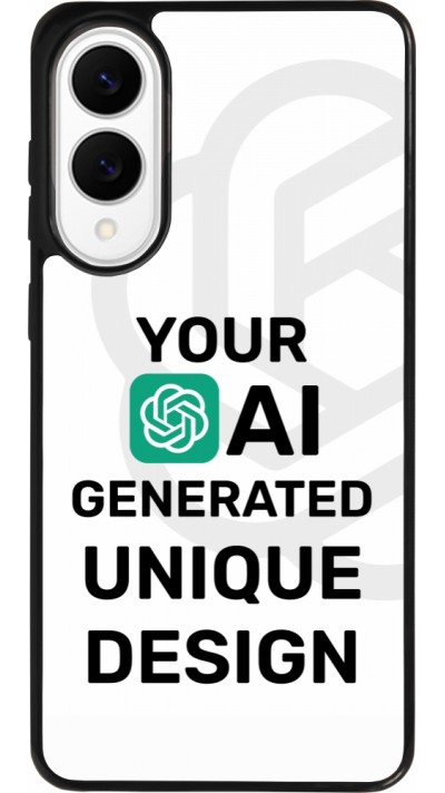 Coque Samsung Galaxy S25 Edge - Silicone rigide noir Unique au monde générée par intelligence artificielle (AI) avec vos idées