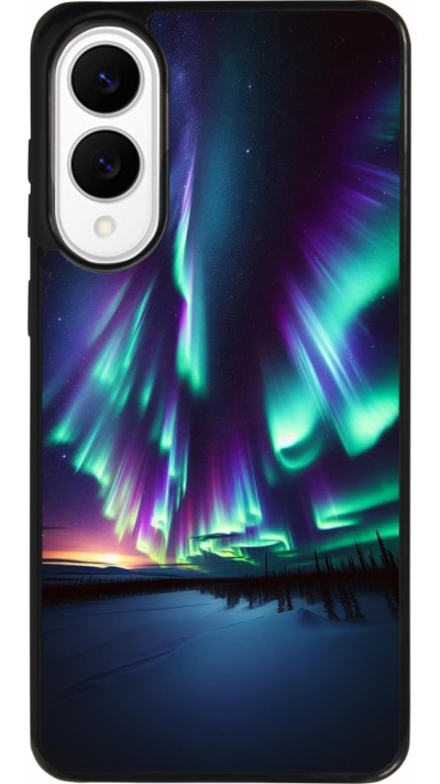Samsung Galaxy S25 Edge Case Hülle - Silikon schwarz Funkelndes Nordlicht