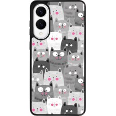 Samsung Galaxy S25 Edge Case Hülle - Silikon schwarz Katzenschwärme