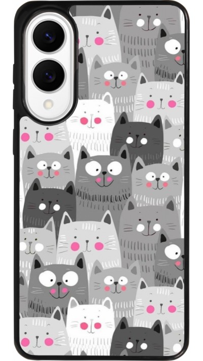 Samsung Galaxy S25 Edge Case Hülle - Silikon schwarz Katzenschwärme