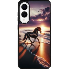 Samsung Galaxy S25 Edge Case Hülle - Silikon schwarz Pferd majestätisch Strand