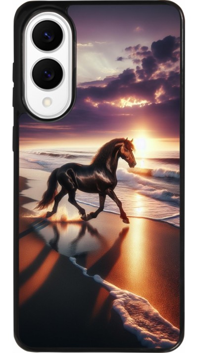 Samsung Galaxy S25 Edge Case Hülle - Silikon schwarz Pferd majestätisch Strand