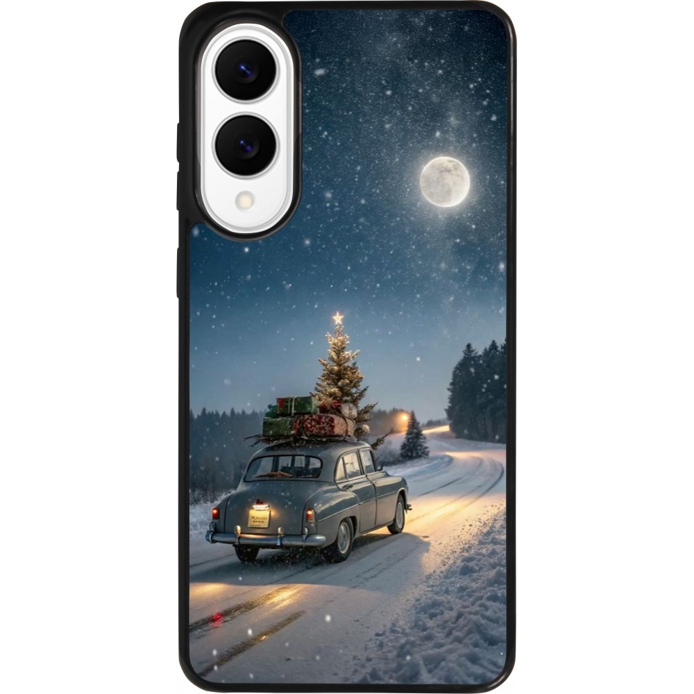 Samsung Galaxy S25 Edge Case Hülle - Silikon schwarz Christmas 25 Car with Tree Xmas