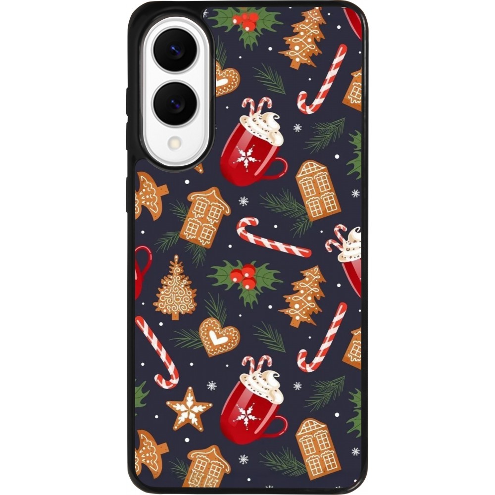 Samsung Galaxy S25 Edge Case Hülle - Silikon schwarz Christmas 25 Pattern Gingerbread House
