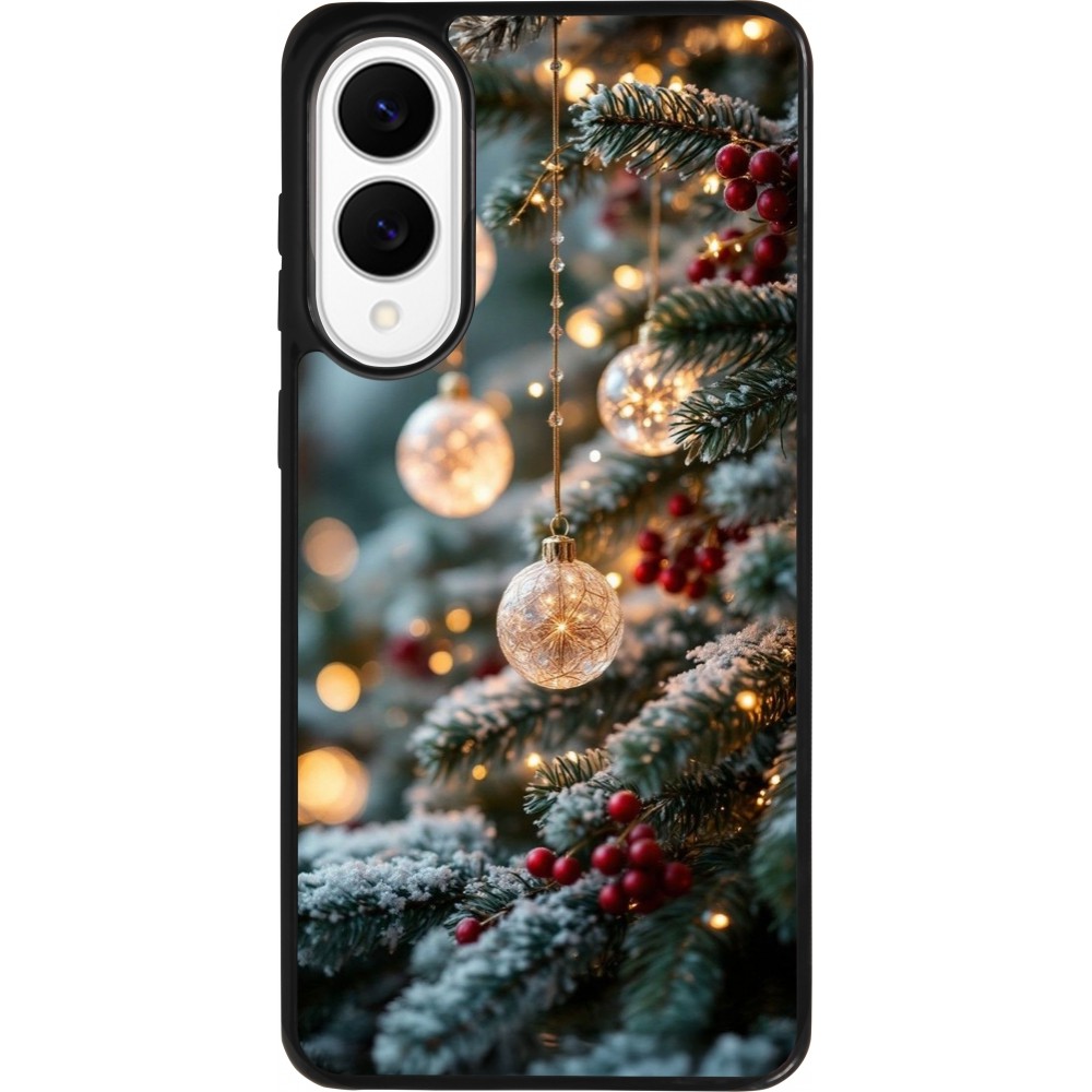 Samsung Galaxy S25 Edge Case Hülle - Silikon schwarz Christmas 25 Xmas Decorated Tree