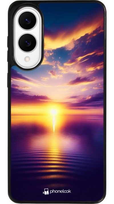Samsung Galaxy S25 Edge Case Hülle - Silikon schwarz Sonnenuntergang gelb violett