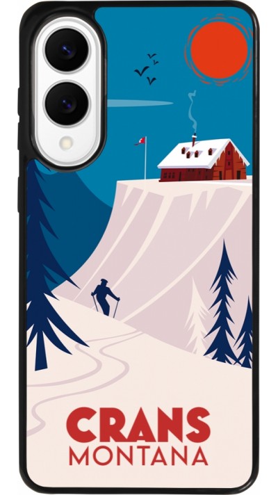 Coque Samsung Galaxy S25 Edge - Silicone rigide noir Crans-Montana Cabane