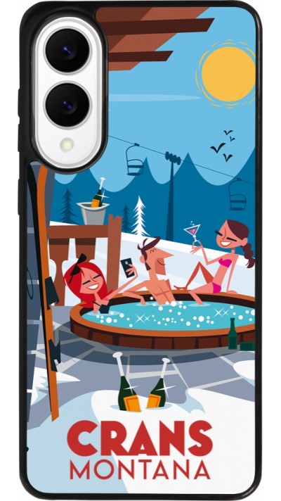 Coque Samsung Galaxy S25 Edge - Silicone rigide noir Crans-Montana Mountain Jacuzzi